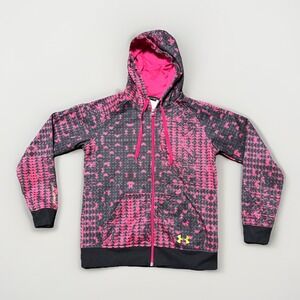 Under Armour Pink Gray Hoodie with‎ Yellow Logo Women's Size S